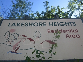 Lakeshore Heights entrance sign
